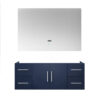 Geneva 48 in. W x 22 in. D Navy Blue Bath Vanity and 48 in. LED Mirror