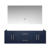 Geneva 60 in. W x 22 in. D Navy Blue Double Bath Vanity and 60 in. LED Mirror