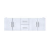 Geneva 60 in. W x 22 in. D Glossy White Double Bath Vanity