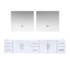 Geneva 84 in. W x 22 in. D Glossy White Double Bath Vanity and 36 in. LED Mirrors