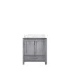 Jacques 30 in. W x 22 in. D Distressed Grey Bath Vanity and Carrara Marble Top