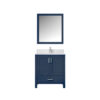 Jacques 30 in. W x 22 in. D Navy Blue Bath Vanity, Cultured Marble Top, Faucet Set, and 28 in. Mirror