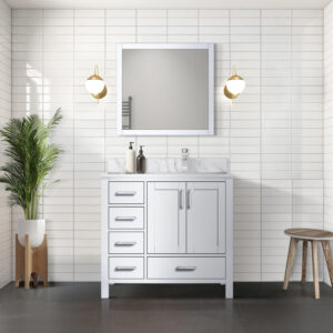 Jacques 36 in. W x 22 in. D Right Offset White Bath Vanity