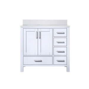 Jacques 36 in. W x 22 in. D Left Offset White Bath Vanity and Cultured Marble Top