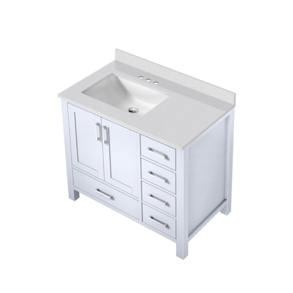 Jacques 36 in. W x 22 in. D Left Offset White Bath Vanity and Cultured Marble Top