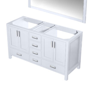 Jacques 60 in. W x 22 in. D White Double Bath Vanity and 58 in. Mirror