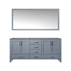 Jacques 60 in. W x 22 in. D Dark Grey Double Bath Vanity and 58 in. Mirror