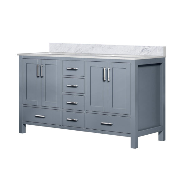 Jacques 60 in. W x 22 in. D Dark Grey Double Bath Vanity and Carrara Marble Top