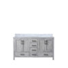 Jacques 60 in. W x 22 in. D Distressed Grey Double Bath Vanity and Carrara Marble Top