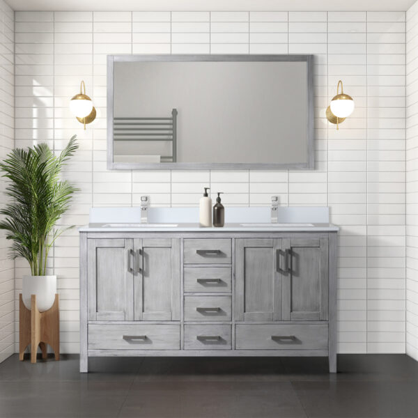 Jacques 60 in. W x 22 in. D Distressed Grey Bath Vanity and Cultured Marble Top