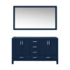 Jacques 60 in. W x 22 in. D Navy Blue Double Bath Vanity and 58 in. Mirror