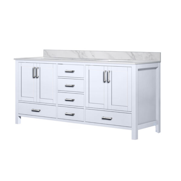 Jacques 72 in. W x 22 in. D White Double Bath Vanity and Carrara Marble Top