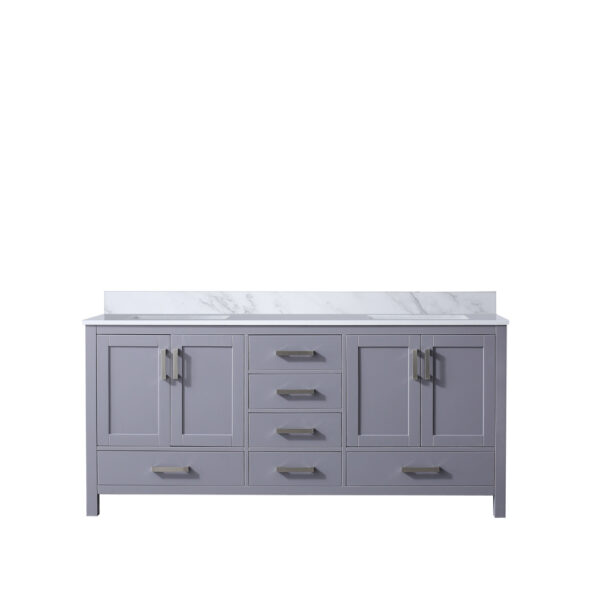 Jacques 72 in. W x 22 in. D Dark Grey Double Bath Vanity and Carrara Marble Top