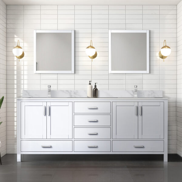 Jacques 80 in. W x 22 in. D Dark Grey Double Bath Vanity and 30 in. Mirrors