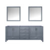 Jacques 80 in. W x 22 in. D Dark Grey Double Bath Vanity and 30 in. Mirrors