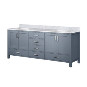 Jacques 80 in. W x 22 in. D Dark Grey Double Bath Vanity and Carrara Marble Top