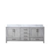 Jacques 80 in. W x 22 in. D Distressed Grey Double Bath Vanity and Carrara Marble Top