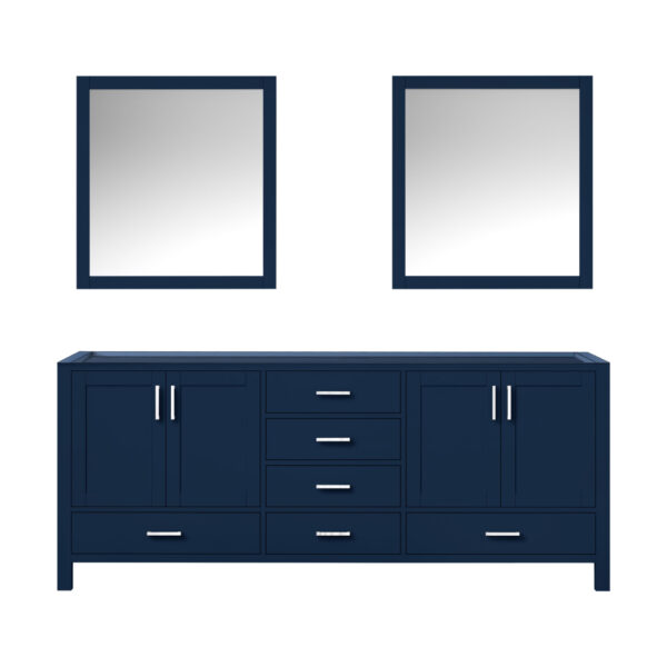 Jacques 80 in. W x 22 in. D Navy Blue Double Bath Vanity and 30 in. Mirrors