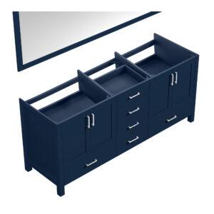 Jacques 80 in. W x 22 in. D Navy Blue Double Bath Vanity and 30 in. Mirrors