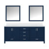 Jacques 80 in. W x 22 in. D Navy Blue Bath Vanity, Cultured Marble Top, and 30 in. Mirror