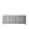 Jacques 84 in. W x 22 in. D Distressed Grey Double Bath Vanity and Carrara Marble Top