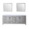 Jacques 84 in. W x 22 in. D Distressed Grey Bath Vanity, Cultured Marble Top, and 34 in. Mirror