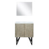 Lancy 30W x 20D Rustic Acacia Bath Vanity, Cultured Marble Top and 28Mirror