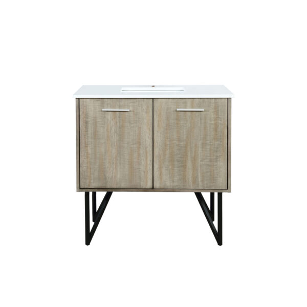 Lancy 36W x 20D Rustic Acacia Bath Vanity and Cultured Marble Top