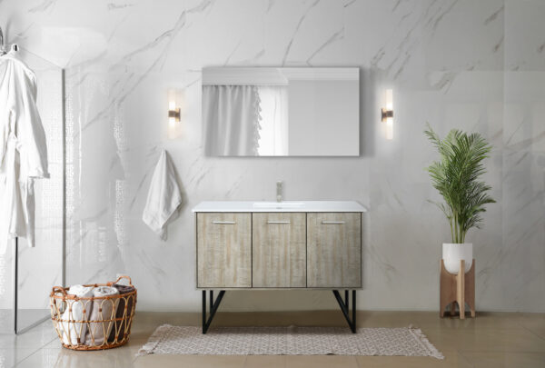 Lancy 48W x 20D Rustic Acacia Bath Vanity and White Quartz Top