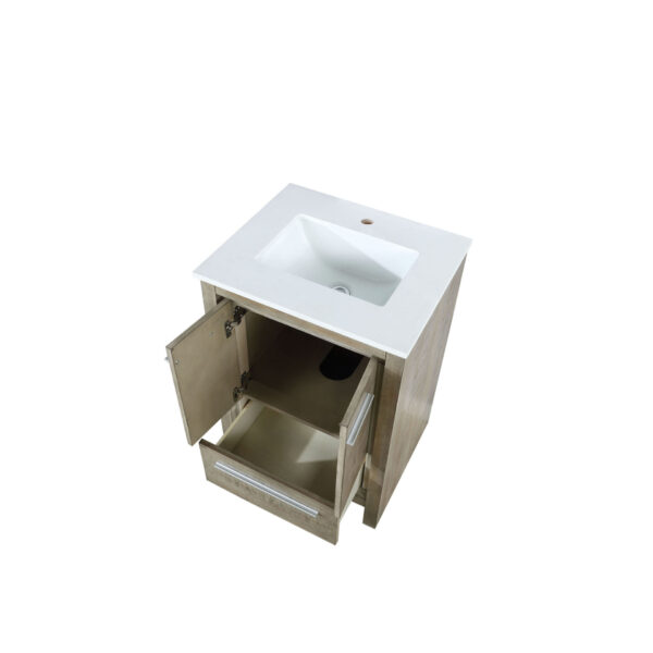 Lafarre 24W x 20D Rustic Acacia Bath Vanity and Cultured Marble Top