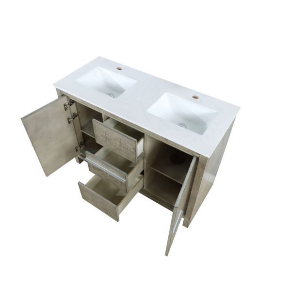 Lafarre 48W x 20D Rustic Acacia Double Bath Vanity and Cultured Marble Top