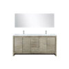 Lafarre 72W x 20D Rustic Acacia Double Bath Vanity, Cultured Marble Top, Chrome Faucet Set and 70Mirror