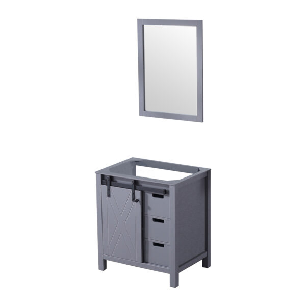 Marsyas 30W x 22D Dark Grey Bath Vanity and 28Mirror