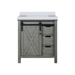 Marsyas 30W x 22D Ash Grey Bath Vanity and Cultured Marble Countertop