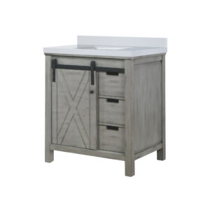 Marsyas 30W x 22D Ash Grey Bath Vanity and Cultured Marble Countertop