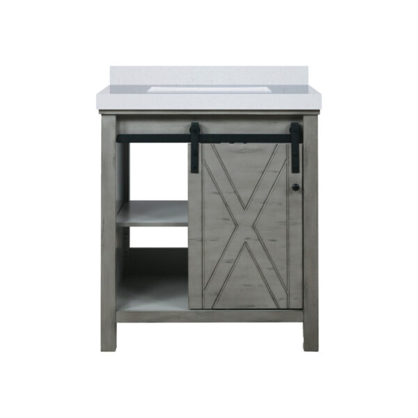 Marsyas 30W x 22D Ash Grey Bath Vanity and Cultured Marble Countertop