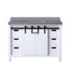 Marsyas 48W x 22D White Bath Vanity and Grey Quartz Countertop