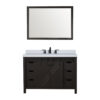 Marsyas 48W x 22D Brown Bath Vanity, Cultured Marble Countertop, Faucet Set and 44Mirror