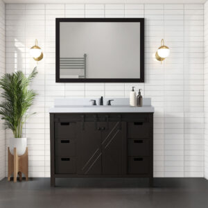 Marsyas 48W x 22D Brown Bath Vanity and 44Mirror