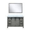 Marsyas 48W x 22D Ash Grey Bath Vanity, Cultured Marble Countertop and 44Mirror