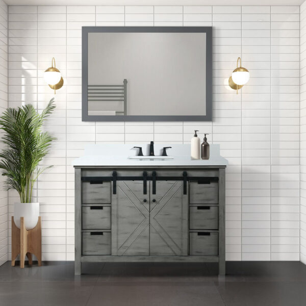 Marsyas 48W x 22D Ash Grey Bath Vanity and 44Mirror