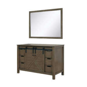 Marsyas 48W x 22D Rustic Brown Bath Vanity and 44Mirror