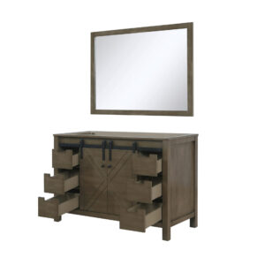 Marsyas 48W x 22D Rustic Brown Bath Vanity and 44Mirror