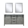 Marsyas 60W x 22D Ash Grey Double Bath Vanity and 24Mirrors