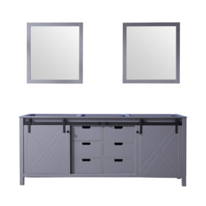 Marsyas 80W x 22D Dark Grey Double Bath Vanity and 30Mirrors