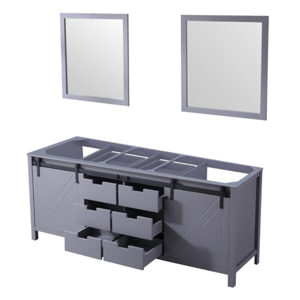 Marsyas 80W x 22D Dark Grey Double Bath Vanity and 30Mirrors