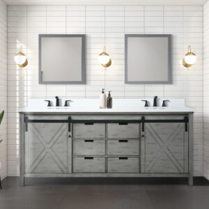 Marsyas 80W x 22D Ash Grey Double Bath Vanity and 30Mirrors