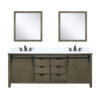 Marsyas 80W x 22D Rustic Brown Double Bath Vanity, Cultured Marble Countertop, Faucet Set and 30Mirrors