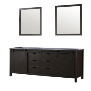 Marsyas 84W x 22D Brown Double Bath Vanity and 34Mirrors