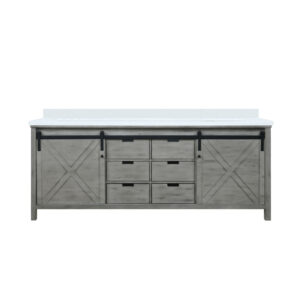 Marsyas 84W x 22D Ash Grey Double Bath Vanity and Cultured Marble Countertop